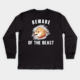 Beware of the Chihuahua Beast Funny small dog Kids Long Sleeve T-Shirt